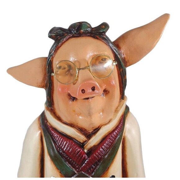 Vtg Bombay 25" R Shipman Pig Chef Cook Maid Sculptures Kitchen Restaurant Decor - Picture 14 of 15